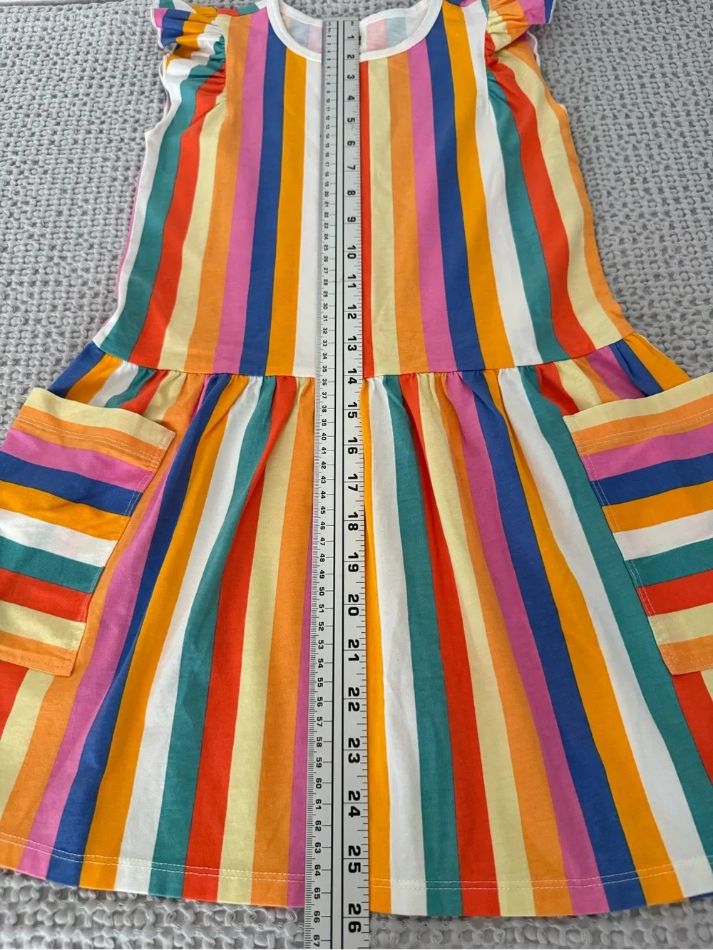 Tea Collection Pastel Rainbow Striped Dress girls size 7